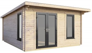 14x14 Power Pent Log Cabin | Scandinavian Timber