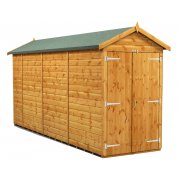 Power 14x4 Apex Garden Shed - Windowless Double Doors