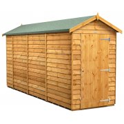 Power 14x4 Apex Garden Shed Overlap - Windowless Single Door