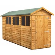 Power 14x4 Apex Garden Shed Overlap - Single Door