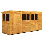 Power 14x4 Pent Garden Shed - Single Door