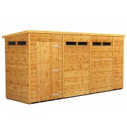 Power 14x4 Pent Garden Security Shed - Single Door