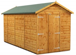 Power 14x6 Apex Garden Shed - Windowless Double Doors