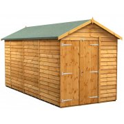 Power 14x6 Apex Garden Shed Overlap - Windowless Double Door