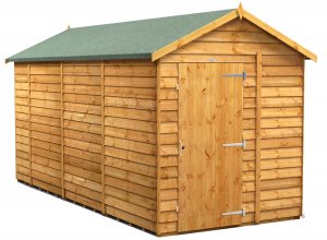 Power 14x6 Apex Garden Shed Overlap - Windowless Single Door