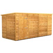 Power 14x6 Pent Garden Shed Overlap - Windowless Single Door