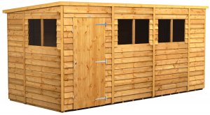 Power 14x6 Pent Garden Shed Overlap - Single Door