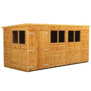 Power 14x6 Pent Garden Shed - Double Door