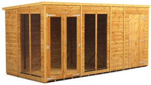 Power 14x6 Pent Summer House with 4ft Side Store