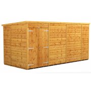 Power 14x6 Pent Garden Shed - Windowless / No Windows Double Door