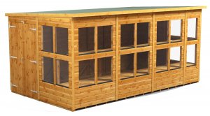 Power 14x8 Pent Potting Shed - Double Door