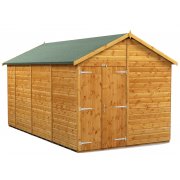 Power 14x8 Apex Garden Shed - Windowless Double Doors