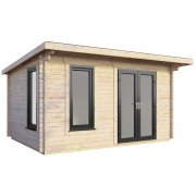 14x8 Power Pent Log Cabin | Scandinavian Timber