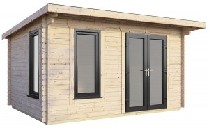 14x8 Power Pent Log Cabin | Scandinavian Timber