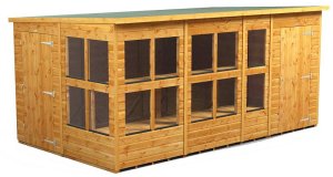 Power 14x8 Pent Combined Potting Shed with 4ft Storage Section