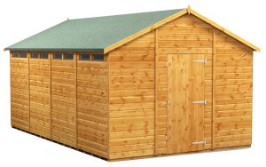 Power 16x10 Apex Secure Garden Shed - Single Door