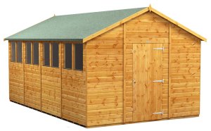 Power 16x10 Apex Garden Shed - Single Door