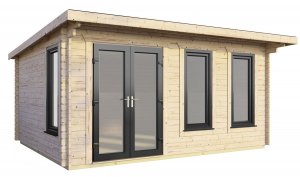 16x10 Power Pent Log Cabin | Scandinavian Timber