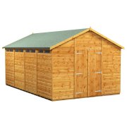 Power 16x10 Apex Secure Garden Shed - Double Door