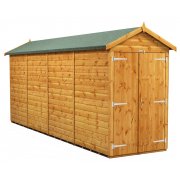 Power 16x4 Apex Garden Shed Windowless Double Doors