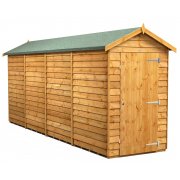 Power 16x4 Apex Garden Shed Overlap - Windowless Single Door