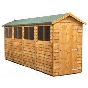 Power 16x4 Apex Garden Shed Overlap - Single Door