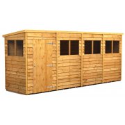 Power 16x4 Pent Garden Shed Overlap - Single Door