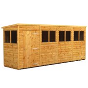 Power 16x4 Pent Garden Shed - Single Door