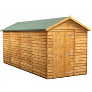 Power 16x6 Apex Garden Shed Overlap - Windowless Single Door