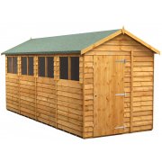 Power 16x6 Apex Garden Shed Overlap - Single Door