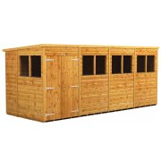 Power 16x6 Pent Garden Shed - Double Door