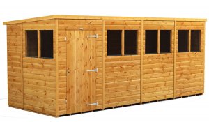 Power 16x6 Pent Garden Shed - Single Door