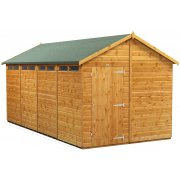 Power 16x8 Apex Secure Garden Shed - Single Door