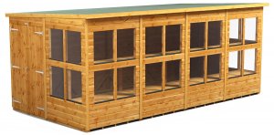 Power 16x8 Pent Potting Shed - Double Door