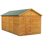 Power 16x8 Apex Garden Shed Windowless Double Doors