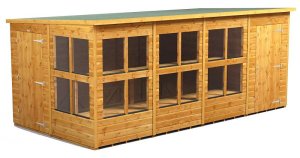 Power 16x8 Pent Combined Potting Shed with 4ft Storage Section