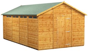 Power 18x10 Apex Secure Garden Shed - Single Door