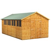 Power 18x10 Apex Garden Shed - Double Door