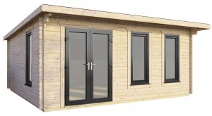 18x14 Power Pent Log Cabin | Scandinavian Timber