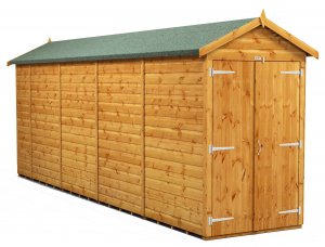 Power 18x4 Apex Garden Shed Windowless Double Doors