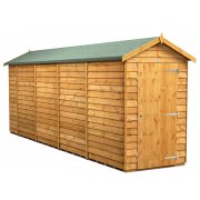 Power 18x4 Apex Garden Shed Overlap - Windowless Single Door