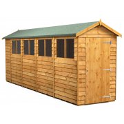 Power 18x4 Apex Garden Shed Overlap - Single Door