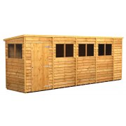 Power 18x4 Pent Garden Shed Overlap - Single Door