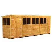 Power 18x4 Pent Garden Shed - Double Door