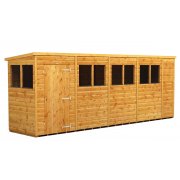 Power 18x4 Pent Garden Shed - Single Door