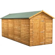 Power 18x6 Apex Garden Shed Overlap - Windowless Single Door