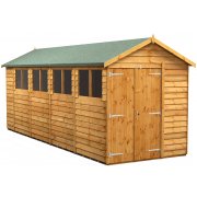 Power 18x6 Apex Garden Shed Overlap - Double Door