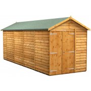 Power 18x6 Apex Garden Shed Overlap - Windowless Double Door