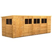 Power 18x6 Pent Garden Shed Overlap - Single Door