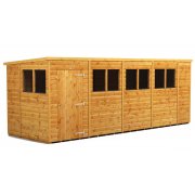 Power 18x6 Pent Garden Shed - Single Door